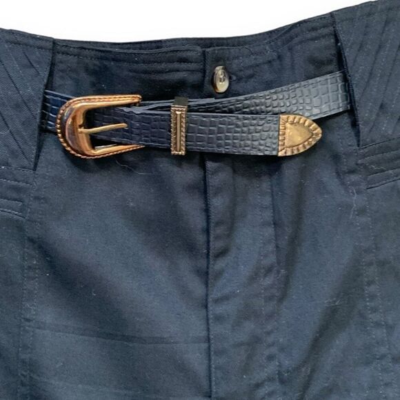 Vintage Jennifer Women Shorts Tailored High Waisted Black Pleated Deadstock Plus - Picture 6 of 8